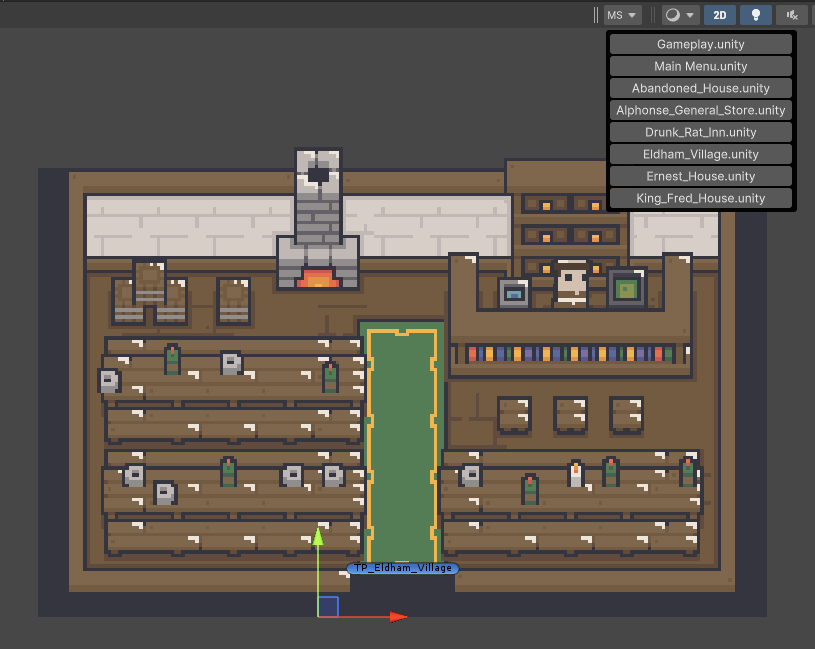 Scene Selector Overlay - Unity addon for Mythril2D