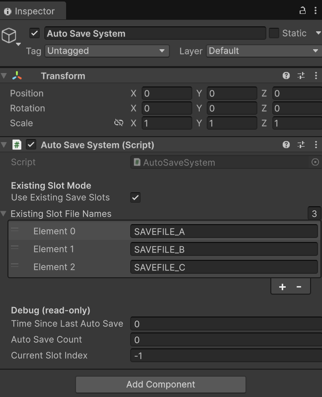 Auto Save Feature - Unity addon for Mythril2D