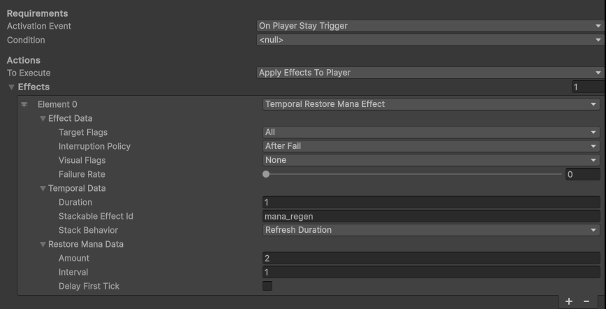 On Player Stay Command Trigger - Unity addon for Mythril2D