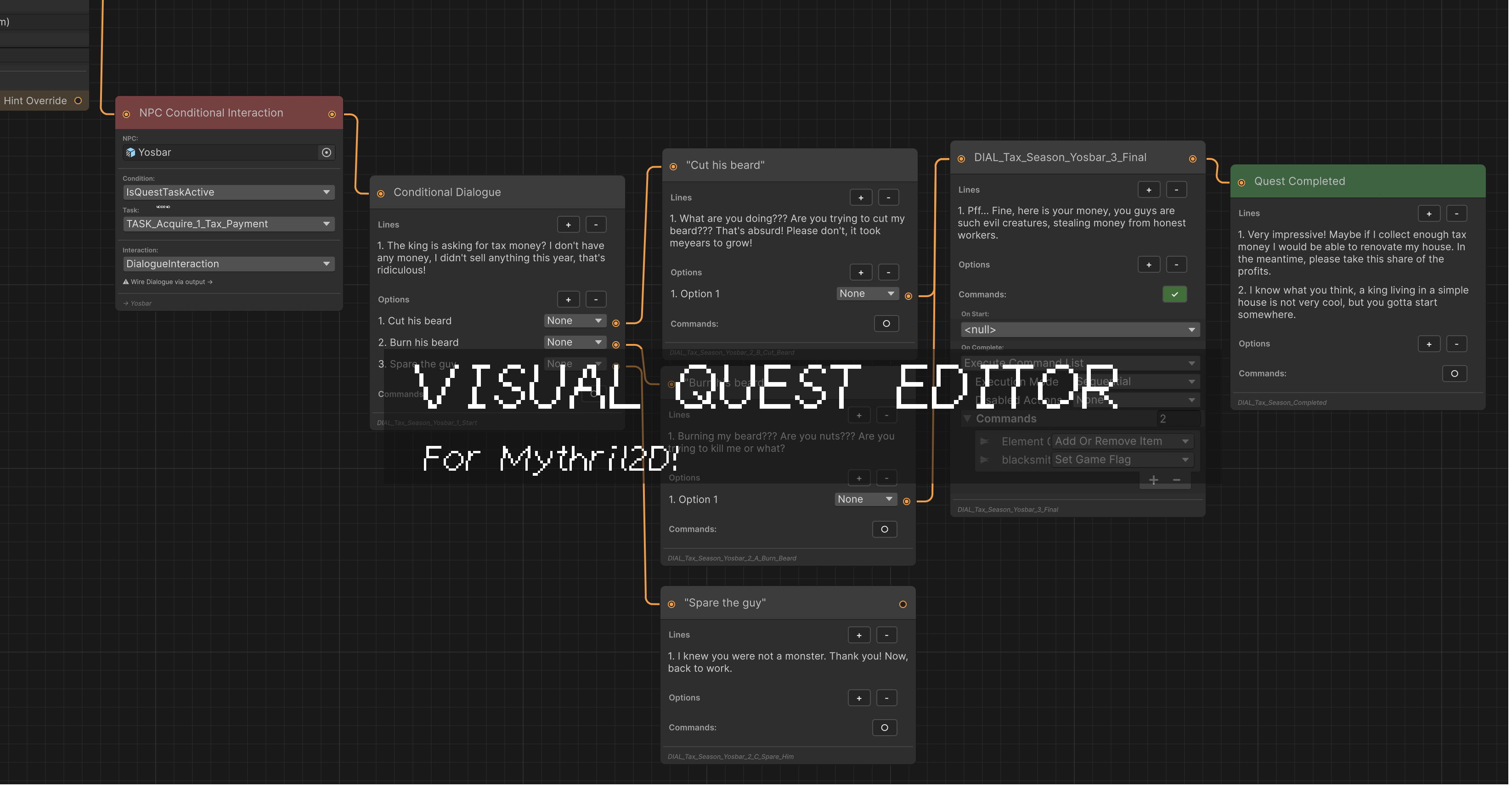 Visual Quest Editor v1 - Unity addon for Mythril2D